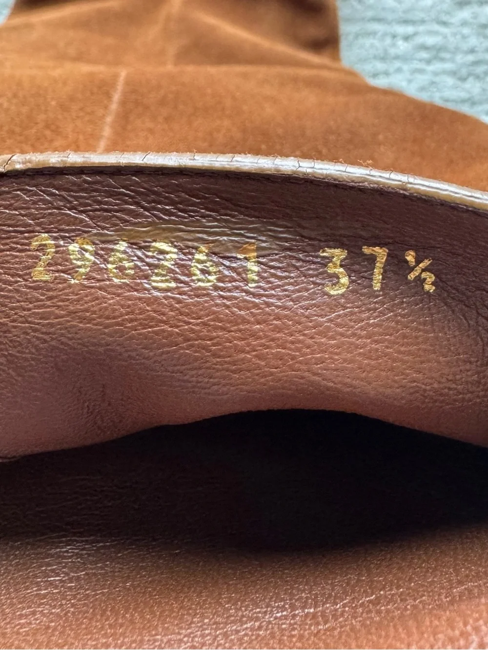 Gucci Brown Suede Knee High Boots GG Logo Women’s EU 37.5 US 7.5 Made in Italy - Picture 6 of 9